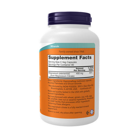 Now Foods, Magnesium Citrate, 240 Veg Caps
