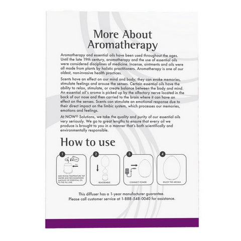 Now Foods, Ultrasonic Glass Swirl USB Oil Diffuser, 1 Each