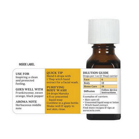 Aura Cacia, Essential Oil Manuka, .50Oz