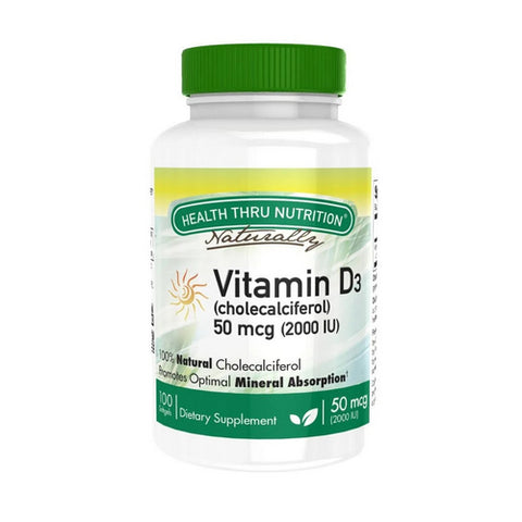 Health Thru Nutrition, Vitamin D3, 2,000 IU, 100 Softgels