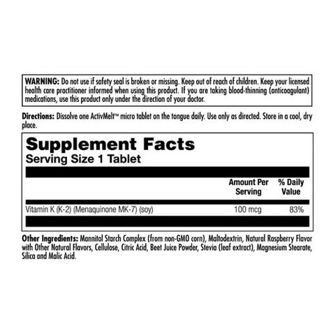 Kal, K-2 MK-7 ActivMelt, 60 Count