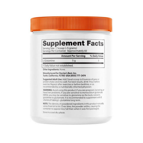 Doctors Best, L-Glutamine Powder, 300 Grams