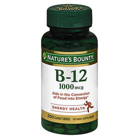 Nature's Bounty, B-12 Coated Tablets, 1000 mcg, 200 Tabs