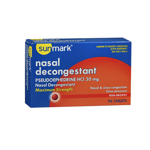 Sunmark, Nasal Decongestant Tablets Maximum Strength, 96 Tabs