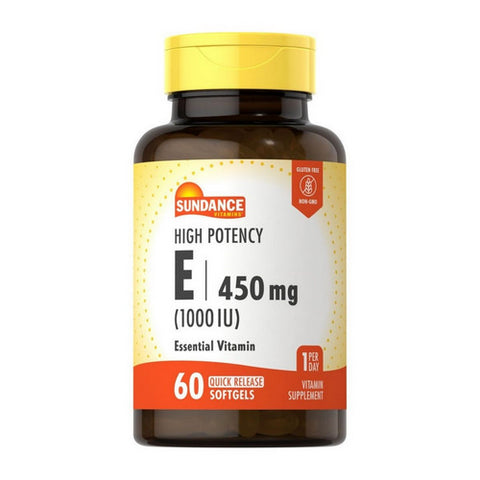 Sundance, Vitamins High Potency E Vitamin Quick Release Softgels, 1000 IU, 60 Caps