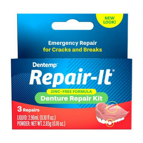 Dentemp, Repair-It Denture Repair Kit, 3 Repairs, Kit