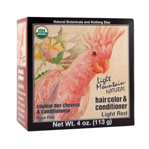 Light Mountain, Natural Hair Color And Conditioner Light Red, Light-Red 4 Oz