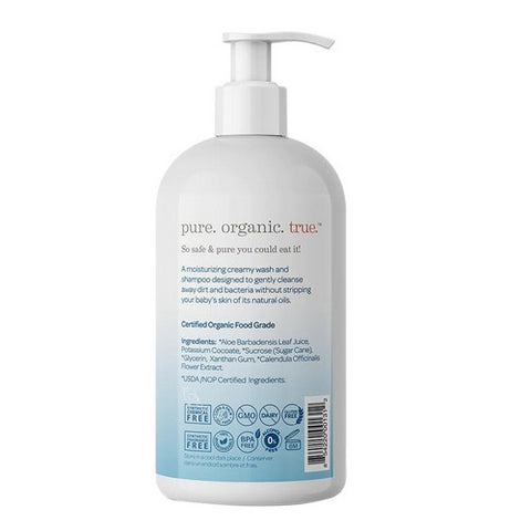 Shoosha, Sensitive Skin Organic Baby Wash & Shampoo, Unscented 8.5 Oz