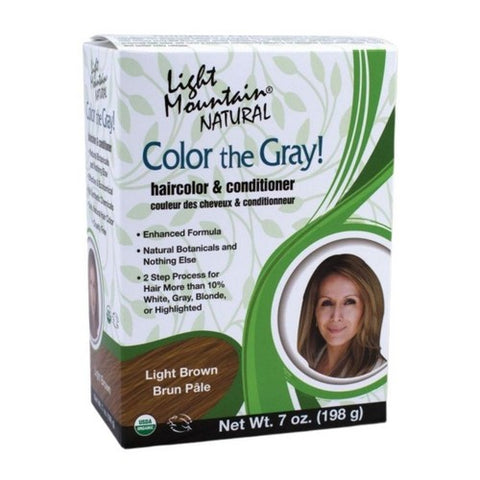Light Mountain, Color the Gray Natural Haircolor And Conditioner Light Brown, Brown-Light 7 Oz