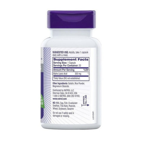 Natrol, Alpha Lipoic Acid, 300 MG, 50 Caps