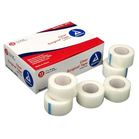 Dynarex, Medical Tape Dynarex  Porous 1 Inch X 10 Yard Transparent NonSterile, Case Of 12