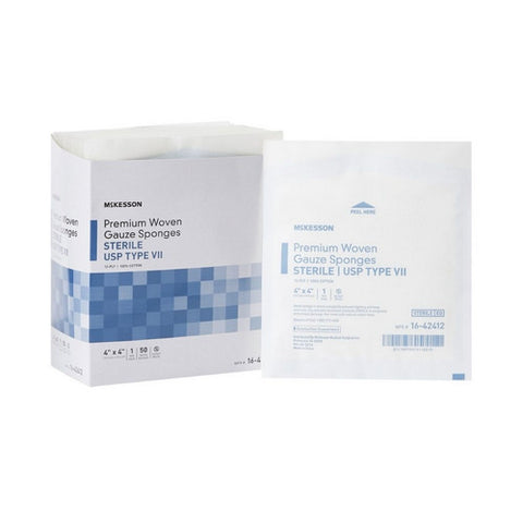 McKesson, Gauze Sponge 4 X 4 Inch 12-Ply Sterile 16-42442, Count of 1