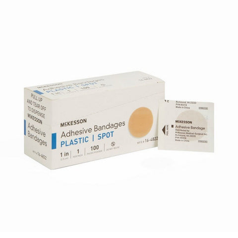McKesson, Adhesive Spot Bandage 1 Inch Plastic Round Kid Design 16-4832-17, Case Of 24