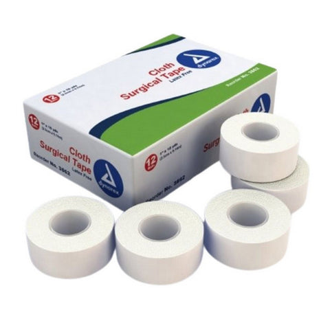 Dynarex, Medical Tape White 1 Inch X 10 Yard Cloth NonSterile 3562, Box Of 12
