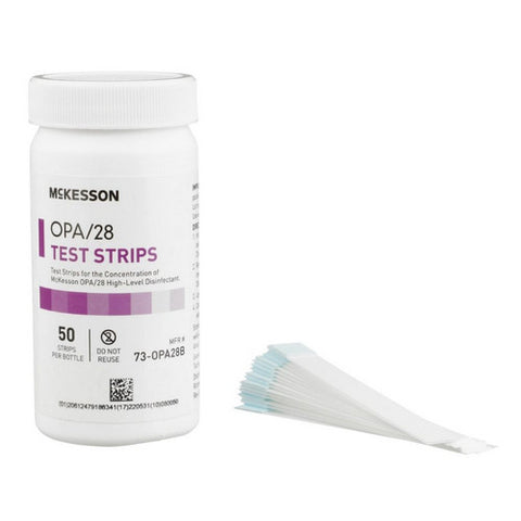 McKesson, OPA Concentration Indicator McKesson OPA/28 Pad 50 Test Strips Bottle Single Use, Count of 1