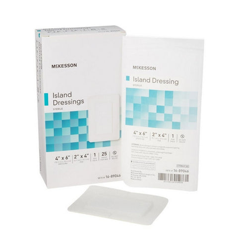 McKesson, Adhesive Dressing McKesson 4 X 6 Inch Polypropylene / Rayon Rectangle White Sterile, Count of 1