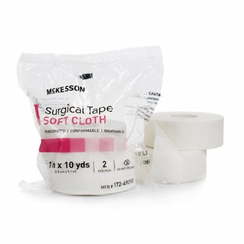 McKesson, Medical Tape McKesson Cloth 1 Inch X 10 Yard White NonSterile, Case Of 12
