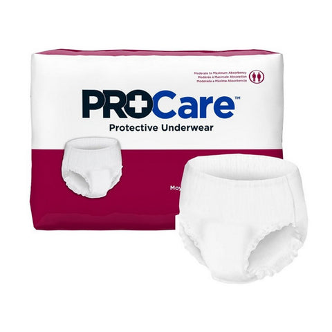 First Quality, Unisex Adult Absorbent Underwear ProCare Pull On with Tear Away Seams Medium Disposable Moderate Abs, Case Of 4