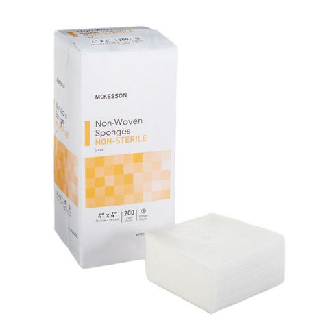 McKesson, Nonwoven Sponge 4 X 4 Inch 4-Ply NonSterile 94442000, Pack Of 200