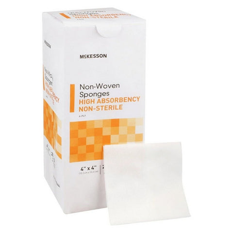 McKesson, Nonwoven Sponge 4 X 4 Inch 4-Ply NonSterile 94442000, Case Of 10