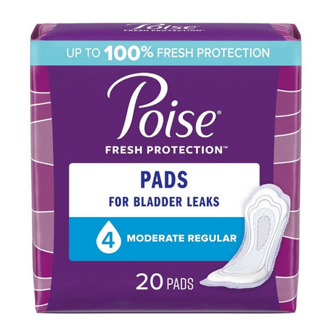Poise, Bladder Control Pad Poise  10.9 Inch Length Moderate Absorbency Polyacrylate Core Regular Adult Fema, Case Of 6