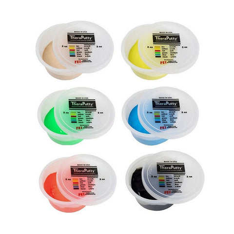 Fabrication Enterprises, Therapy Putty Set CanDo  TheraPutty  2X-Soft / X-Soft / Soft / Medium / Firm / X-Firm 6 X 2 oz., Count of 1