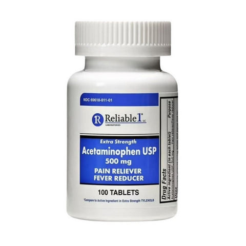 Reliable1, Acetaminophen Usp, 500 mg, 100 Tabs