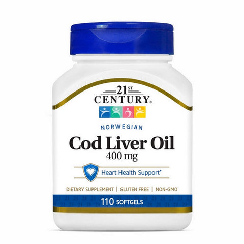 21st Century, Norwegian Cod Liver Oil, 400 mg, 110 Softgels