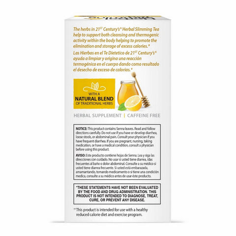 21st Century, Herbal Slimming Tea Honey Lemon, Honey Lemon 24 Bags