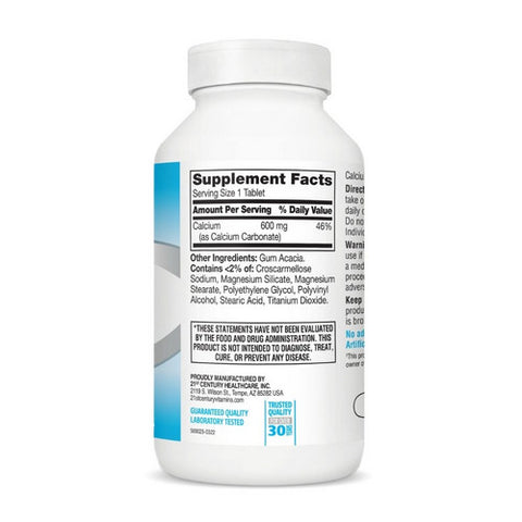 21st Century, Calcium Supplement, 600 mg, 400 Tabs