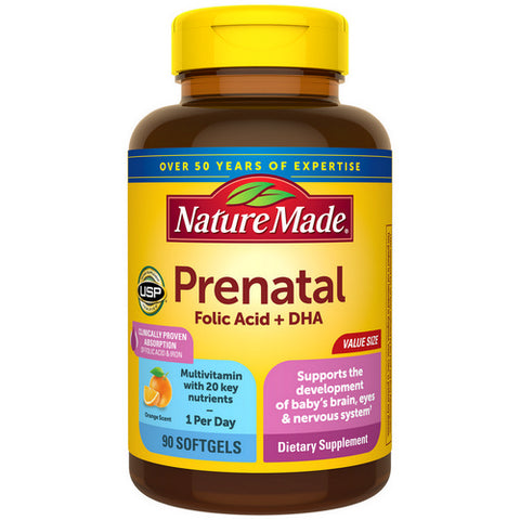 Nature Made, Prenatal Folic Acid + Dha, 90 Tabs