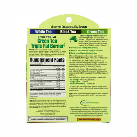 Applied Nutrition, Maximum Strength Green Tea Triple Fat Burner, 30 Liquid Softgels