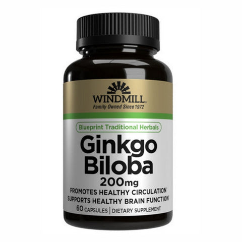 Windmill Health, Ginkgo Biloba, 200 mg, 60 Caps