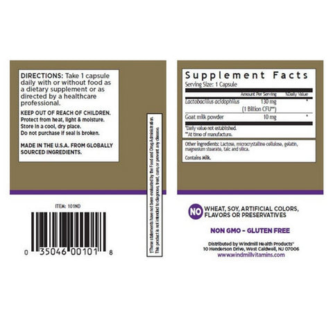 Windmill Health, Acidophilus with Pectin, 100 Caps