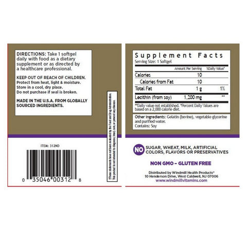 Windmill Health, Lecithin 19 Grains, 90 Softgels
