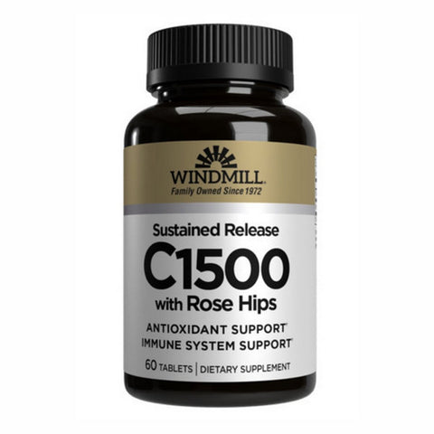 Windmill Health, Vitamin C with Rose Hips, 1500mg, 60 Tabs