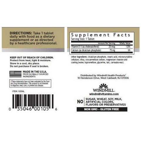 Windmill Health, Vitamin D, 1000 IU 100 Count