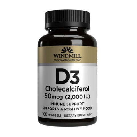 Windmill Health, Vitamin D3, 100 Softgels