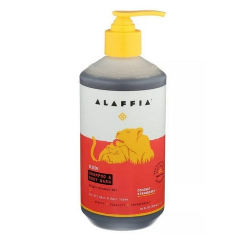 Alaffia, Shampoo & Body Wash Coconut Strawaberry for Babies, 16 Oz