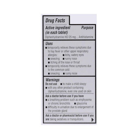 Major Pharmaceuticals, Banophen Diphenhydramine HCI, 25 Mg, 100 Tabs