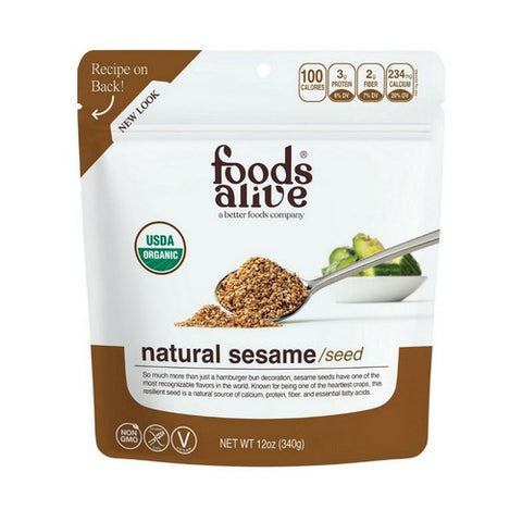 Foods Alive, Organic Seasame Seeds, 12 Oz