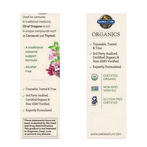 Garden of Life, Organics Oil of Oregano Drops, 1 Oz