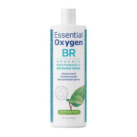 Essential Oxygen, BR Organic Mouthwash Brushing Rinse Peppermint, 16 Oz