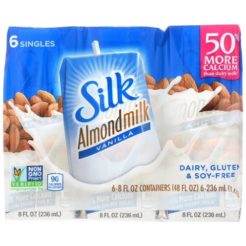 Almnd Milk Vanilla 6Pk Case of 3 X 48 Oz by Silka