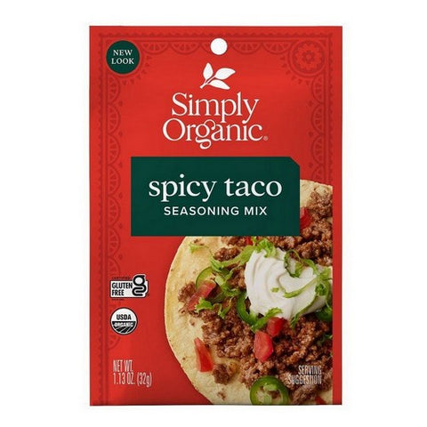 Simply Organic, Organic Spicy Taco Seasoning Mix, 1.13 Oz(Case Of 12)