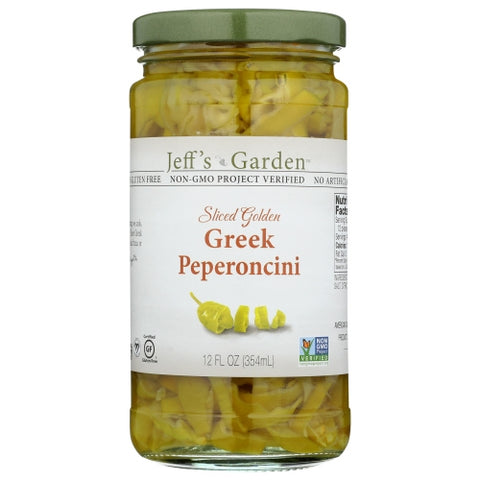 Jeff's GardenPatak, Sliced Golden Greek Pepperoncini, 12 Oz(Case Of 6)