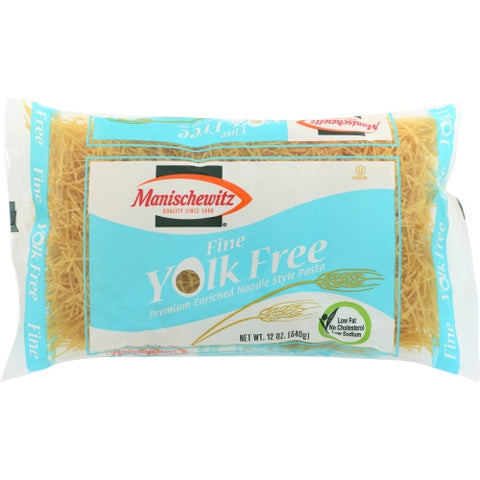 Noodle Yolk Free Fine Case of 12 X 12 Oz by Manischewitz