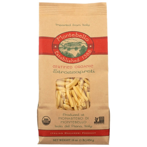 Montebello, Organic Pasta Strozzapreti, 16 Oz(Case Of 12)