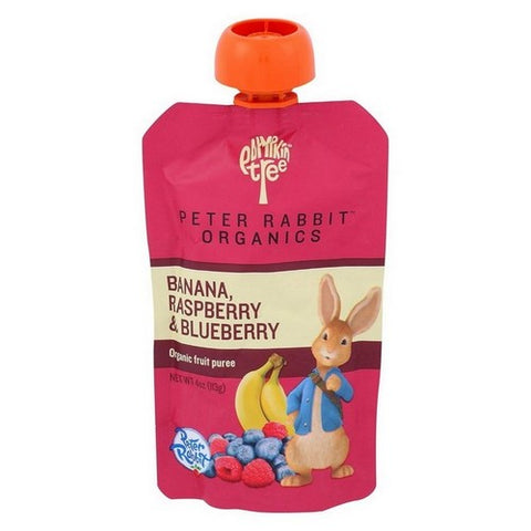 Peter Rabbit, Raspb Erry Banana & Blueberry Puree, 4 Oz(Case Of 10)