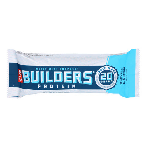 Clif Bar, Clif Builder's Cookies N Cream Bar, 2.4 Oz(Case Of 12)